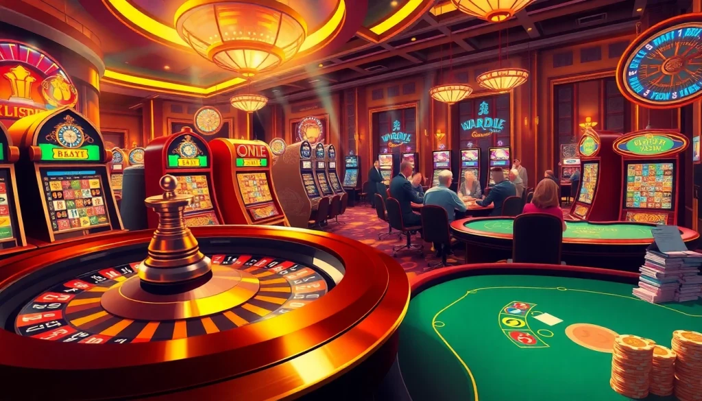 Exciting scene at a casino table featuring lien minh kjc, poker chips, and players engaging in thrilling bets.