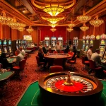 88AA casino scene filled with vibrant slot machines and players at card tables.