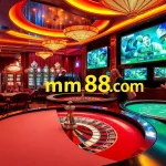 Experience thrilling casino action at mm88 com with vibrant tables, slot machines, and players winning big!