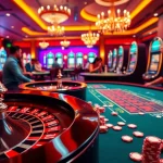 Experience the excitement of keonhacai as players engage in high-stakes games at a bustling casino.