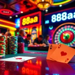 Experience the thrill of betting at the poker table featuring 88aa, showcasing intense gameplay with a pair of aces and eights.