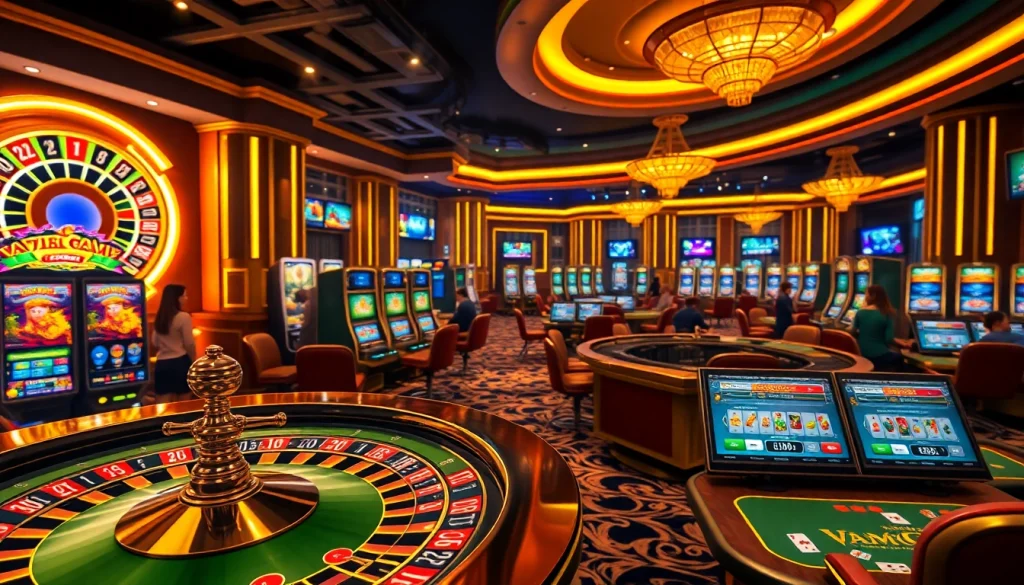 Experience the thrill of the VMAX Game in a vibrant online casino, showcasing exciting roulette, slots, and poker.